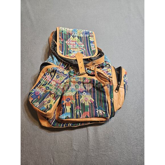 Handmade Other - Large backpack Handmade Guatemalan Aztec Southwestern Bag Multiple Pockets